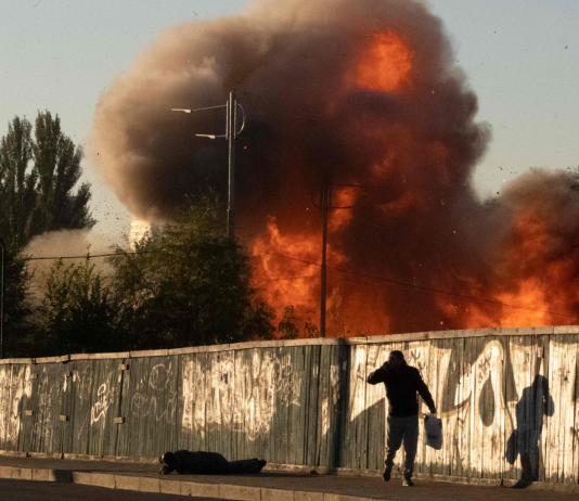 Blast in Russian town ’caused by drone’